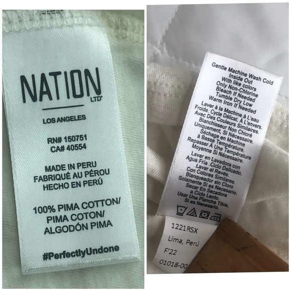 Nation LTD Zeta Top in Cream  100%  Pima Cotton Puff Sleeves Shirt Luxury Sz XL - Picture 12 of 12